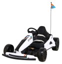 Gokart Speed 7 Drift King na akumulator dla dzieci Biały + Funkcja driftu + Sportowe siedzenie + 2 Prędkości + EVA Gokart Speed 7 Drift King na akumulator dla dzieci Biały + Funkcja driftu + Sportowe siedzenie + 2 Prędkości + EVA