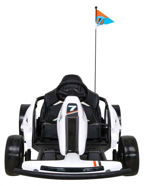 Gokart Speed 7 Drift King na akumulator dla dzieci Biały + Funkcja driftu + Sportowe siedzenie + 2 Prędkości + EVA Gokart Speed 7 Drift King na akumulator dla dzieci Biały + Funkcja driftu + Sportowe siedzenie + 2 Prędkości + EVA