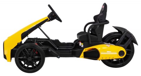 Gokart na akumulator Bolid XR-1 dla dzieci Żółty + Regulowana kierownica + Profilowane siedzenie Gokart na akumulator Bolid XR-1 dla dzieci Żółty + Regulowana kierownica + Profilowane siedzenie