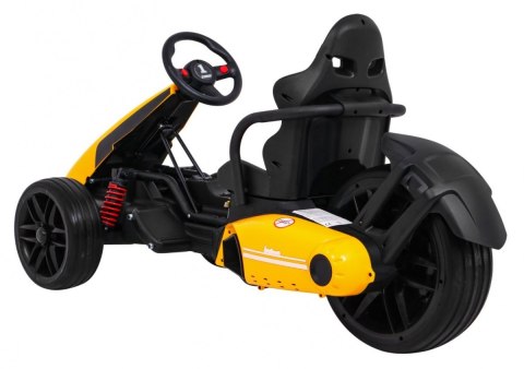 Gokart na akumulator Bolid XR-1 dla dzieci Żółty + Regulowana kierownica + Profilowane siedzenie Gokart na akumulator Bolid XR-1 dla dzieci Żółty + Regulowana kierownica + Profilowane siedzenie