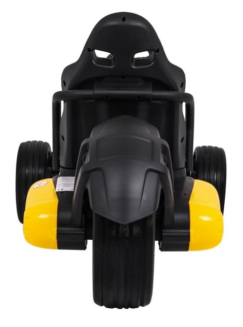 Gokart na akumulator Bolid XR-1 dla dzieci Żółty + Regulowana kierownica + Profilowane siedzenie Gokart na akumulator Bolid XR-1 dla dzieci Żółty + Regulowana kierownica + Profilowane siedzenie