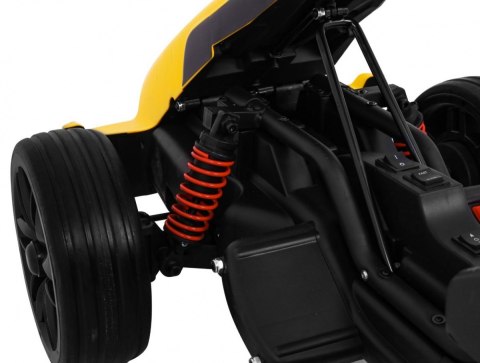 Gokart na akumulator Bolid XR-1 dla dzieci Żółty + Regulowana kierownica + Profilowane siedzenie Gokart na akumulator Bolid XR-1 dla dzieci Żółty + Regulowana kierownica + Profilowane siedzenie