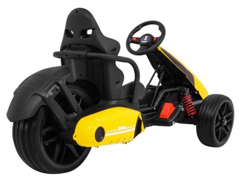Gokart na akumulator Bolid XR-1 dla dzieci Żółty + Regulowana kierownica + Profilowane siedzenie Gokart na akumulator Bolid XR-1 dla dzieci Żółty + Regulowana kierownica + Profilowane siedzenie