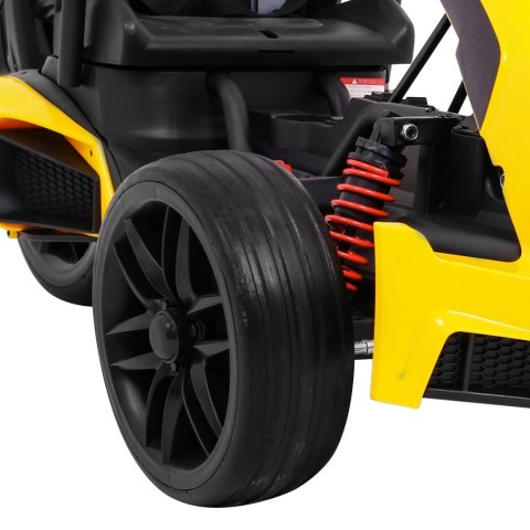 Gokart na akumulator Bolid XR-1 dla dzieci Żółty + Regulowana kierownica + Profilowane siedzenie Gokart na akumulator Bolid XR-1 dla dzieci Żółty + Regulowana kierownica + Profilowane siedzenie