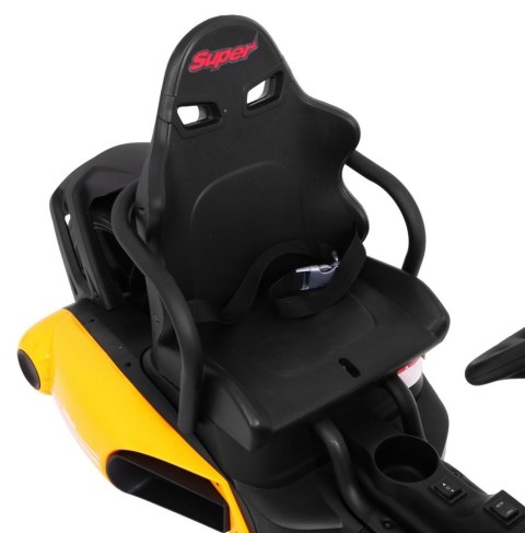 Gokart na akumulator Bolid XR-1 dla dzieci Żółty + Regulowana kierownica + Profilowane siedzenie Gokart na akumulator Bolid XR-1 dla dzieci Żółty + Regulowana kierownica + Profilowane siedzenie