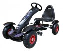 Gokart na pedały Racing XL dla dzieci 3+ Czarny + Pompowane koła + Regulacja fotela + Wolny bieg Gokart na pedały Racing XL dla dzieci 3+ Czarny + Pompowane koła + Regulacja fotela + Wolny bieg
