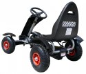 Gokart na pedały Racing XL dla dzieci 3+ Czarny + Pompowane koła + Regulacja fotela + Wolny bieg Gokart na pedały Racing XL dla dzieci 3+ Czarny + Pompowane koła + Regulacja fotela + Wolny bieg