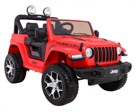Jeep Wrangler Rubicon na akumulator dla dzieci Czerwony + Pilot + Radio MP3 LED + Koła EVA Jeep Wrangler Rubicon na akumulator dla dzieci Czerwony + Pilot + Radio MP3 LED + Koła EVA