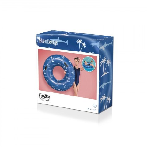 Kółko do pływania Rekiny niebieskie BESTWAY 119cm Winyl + 2 uchwyty Kółko do pływania Rekiny niebieskie BESTWAY 119cm Winyl + 2 uchwyty