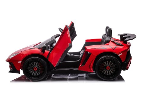 Lamborghini Aventador SV na akumulator dla 2 dzieci Czerwony + Silnik bezszczotkowy + Pompowane koła + Audio LED Lamborghini Aventador SV na akumulator dla 2 dzieci Czerwony + Silnik bezszczotkowy + Pompowane koła + Audio LED