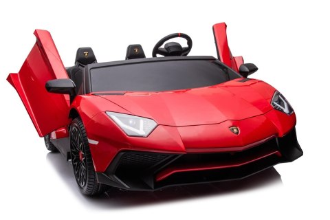 Lamborghini Aventador SV na akumulator dla 2 dzieci Czerwony + Silnik bezszczotkowy + Pompowane koła + Audio LED Lamborghini Aventador SV na akumulator dla 2 dzieci Czerwony + Silnik bezszczotkowy + Pompowane koła + Audio LED