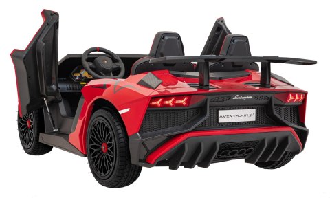 Lamborghini Aventador SV na akumulator dla 2 dzieci Czerwony + Silnik bezszczotkowy + Pompowane koła + Audio LED Lamborghini Aventador SV na akumulator dla 2 dzieci Czerwony + Silnik bezszczotkowy + Pompowane koła + Audio LED