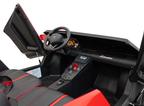 Lamborghini Aventador SV na akumulator dla 2 dzieci Czerwony + Silnik bezszczotkowy + Pompowane koła + Audio LED Lamborghini Aventador SV na akumulator dla 2 dzieci Czerwony + Silnik bezszczotkowy + Pompowane koła + Audio LED
