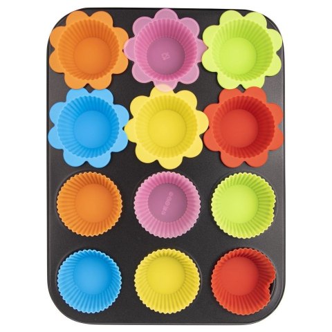 Forma do pieczenia muffinek na muffinki foremki silikonowe 12 szt Forma do pieczenia muffinek na muffinki foremki silikonowe 12 szt