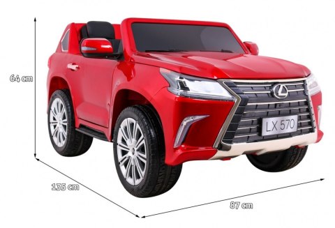 Lexus LX570 Lakierowane Autko dla 2 dzieci Czerwony + Pilot + Koła EVA + Radio MP3 LED Lexus LX570 Lakierowane Autko dla 2 dzieci Czerwony + Pilot + Koła EVA + Radio MP3 LED