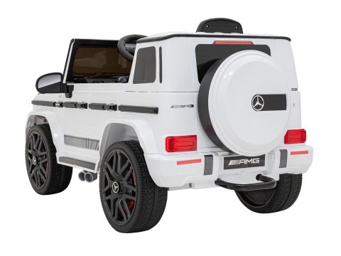 Mercedes AMG G63 dla dzieci Biały + Pilot + MP3 LED + Wolny Start + EVA + Pasy Mercedes AMG G63 dla dzieci Biały + Pilot + MP3 LED + Wolny Start + EVA + Pasy