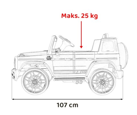 Mercedes AMG G63 dla dzieci Biały + Pilot + MP3 LED + Wolny Start + EVA + Pasy Mercedes AMG G63 dla dzieci Biały + Pilot + MP3 LED + Wolny Start + EVA + Pasy