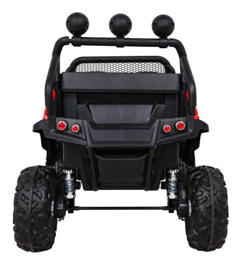 Mercedes Benz Unimog dla dzieci Terenowy Czerwony + Napęd 4x4 + Pilot + Bagażnik + Wolny Start + MP3 LED Mercedes Benz Unimog dla dzieci Terenowy Czerwony + Napęd 4x4 + Pilot + Bagażnik + Wolny Start + MP3 LED