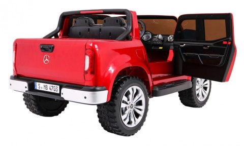 Mercedes Benz X-Class dla dzieci Lakier Czerwony + Pilot + Napęd 4x4 + MP4 + Bagażnik + EVA Mercedes Benz X-Class dla dzieci Lakier Czerwony + Pilot + Napęd 4x4 + MP4 + Bagażnik + EVA