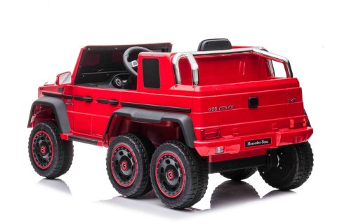 Mercedes G63 AMG Autko na akumulator Czerwony + Pilot + 6 kół EVA + Wolny Start + MP3 LED Mercedes G63 AMG Autko na akumulator Czerwony + Pilot + 6 kół EVA + Wolny Start + MP3 LED