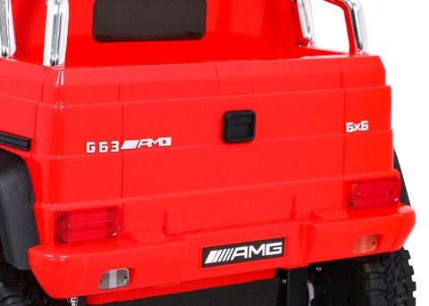 Mercedes G63 AMG Autko na akumulator Czerwony + Pilot + 6 kół EVA + Wolny Start + MP3 LED Mercedes G63 AMG Autko na akumulator Czerwony + Pilot + 6 kół EVA + Wolny Start + MP3 LED