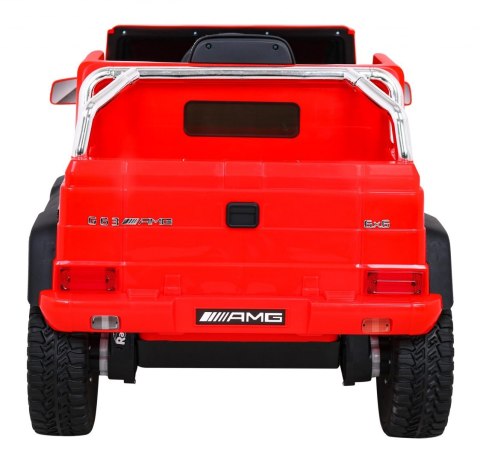 Mercedes G63 AMG Autko na akumulator Czerwony + Pilot + 6 kół EVA + Wolny Start + MP3 LED Mercedes G63 AMG Autko na akumulator Czerwony + Pilot + 6 kół EVA + Wolny Start + MP3 LED