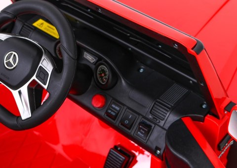 Mercedes G63 AMG Autko na akumulator Czerwony + Pilot + 6 kół EVA + Wolny Start + MP3 LED Mercedes G63 AMG Autko na akumulator Czerwony + Pilot + 6 kół EVA + Wolny Start + MP3 LED