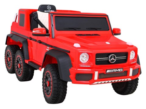 Mercedes G63 AMG Autko na akumulator Czerwony + Pilot + 6 kół EVA + Wolny Start + MP3 LED Mercedes G63 AMG Autko na akumulator Czerwony + Pilot + 6 kół EVA + Wolny Start + MP3 LED