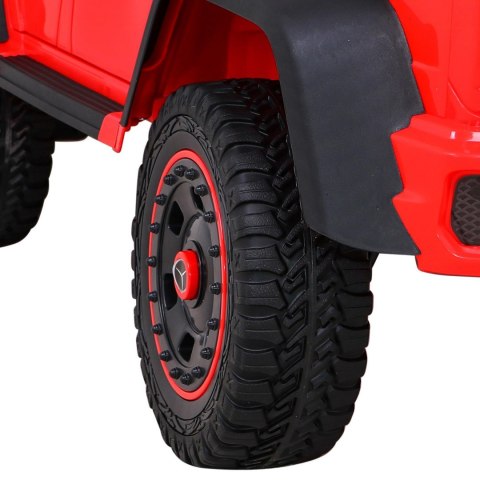 Mercedes G63 AMG Autko na akumulator Czerwony + Pilot + 6 kół EVA + Wolny Start + MP3 LED Mercedes G63 AMG Autko na akumulator Czerwony + Pilot + 6 kół EVA + Wolny Start + MP3 LED