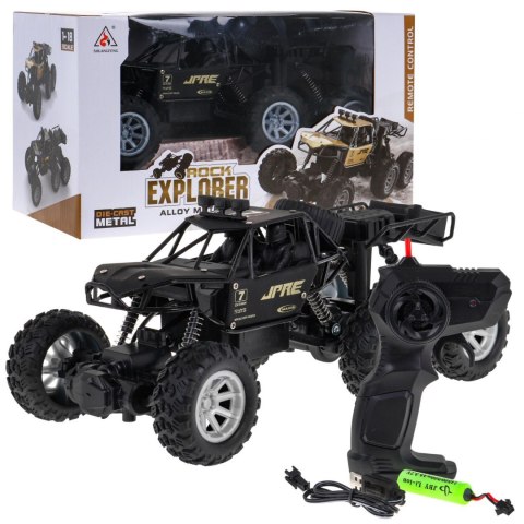 Metalowy crawler Rock Explorer 4x4 dla dzieci 8+ Zdalnie sterowany 1:18 Gumowe 6 kół Metalowy crawler Rock Explorer 4x4 dla dzieci 8+ Zdalnie sterowany 1:18 Gumowe 6 kół