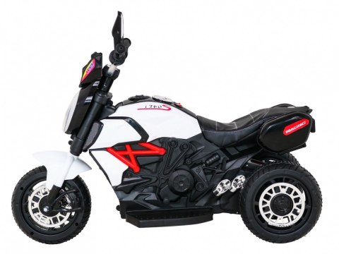 Motorek Fast Tourist na akumulator dla dzieci Biały + Audio + Światła + Ekoskóra Motorek Fast Tourist na akumulator dla dzieci Biały + Audio + Światła + Ekoskóra
