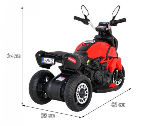 Motorek Fast Tourist na akumulator dla dzieci Czerwony + Audio + Światła + Ekoskóra Motorek Fast Tourist na akumulator dla dzieci Czerwony + Audio + Światła + Ekoskóra