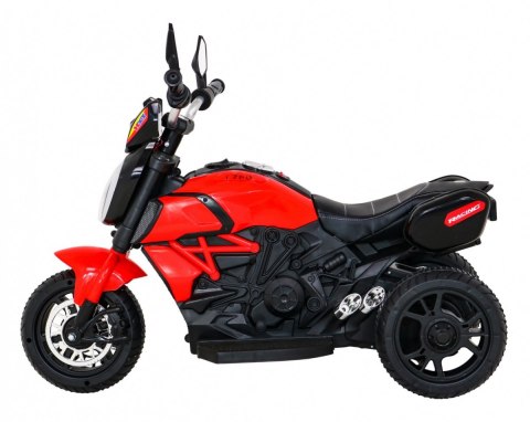 Motorek Fast Tourist na akumulator dla dzieci Czerwony + Audio + Światła + Ekoskóra Motorek Fast Tourist na akumulator dla dzieci Czerwony + Audio + Światła + Ekoskóra