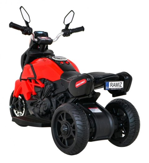 Motorek Fast Tourist na akumulator dla dzieci Czerwony + Audio + Światła + Ekoskóra Motorek Fast Tourist na akumulator dla dzieci Czerwony + Audio + Światła + Ekoskóra