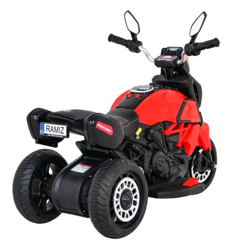 Motorek Fast Tourist na akumulator dla dzieci Czerwony + Audio + Światła + Ekoskóra Motorek Fast Tourist na akumulator dla dzieci Czerwony + Audio + Światła + Ekoskóra