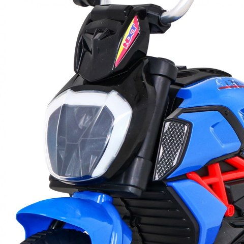 Motorek Fast Tourist na akumulator dla dzieci Niebieski + Audio + Światła + Ekoskóra Motorek Fast Tourist na akumulator dla dzieci Niebieski + Audio + Światła + Ekoskóra