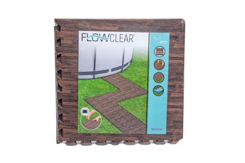 Piankowa Mata pod basen ogrodowy Imitacja drewna 12 szt. 50x50cm BESTWAY Piankowa Mata pod basen ogrodowy Imitacja drewna 12 szt. 50x50cm BESTWAY