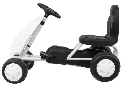 Pierwszy Gokart na pedały dla najmłodszych Biały + Napęd łańcuchowy + Koła z gumą Pierwszy Gokart na pedały dla najmłodszych Biały + Napęd łańcuchowy + Koła z gumą