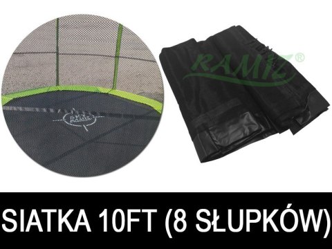 Siatka ochronna SkyRamiz Czarny do trampoliny ogrodowej 305cm/10FT 8 tuneli na słupki Siatka ochronna SkyRamiz Czarny do trampoliny ogrodowej 305cm/10FT 8 tuneli na słupki