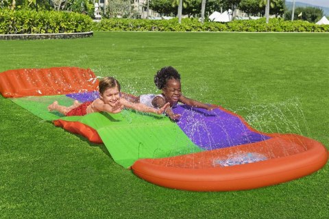 Ślizg wodny SplashCoaster dla 2 dzieci 3+ BESTWAY Tor 488cm + Spryskiwacze + Rampa Ślizg wodny SplashCoaster dla 2 dzieci 3+ BESTWAY Tor 488cm + Spryskiwacze + Rampa