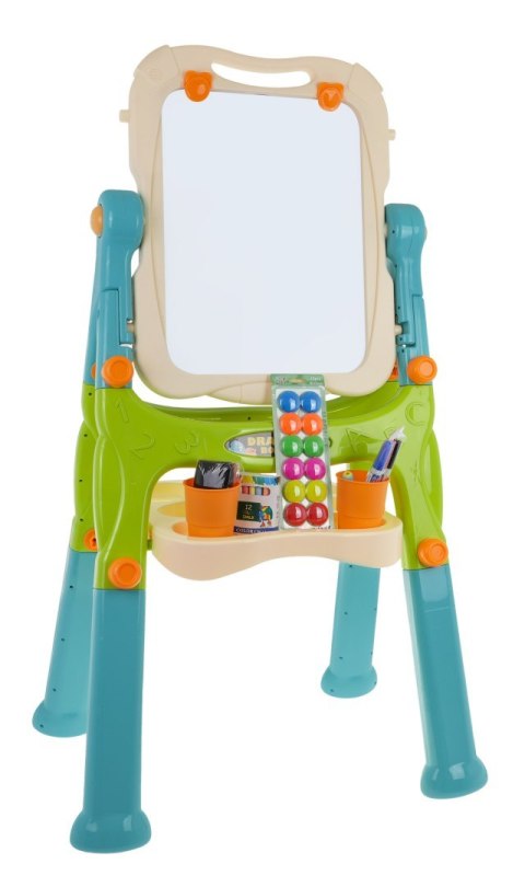 Tablica 2w1 magnetyczno-kredowa dla dzieci 3+ Akcesoria + Regulacja wysokości + Taboret + Półka + Pisaki Kreda Tablica 2w1 magnetyczno-kredowa dla dzieci 3+ Akcesoria + Regulacja wysokości + Taboret + Półka + Pisaki Kreda