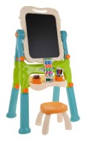 Tablica 2w1 magnetyczno-kredowa dla dzieci 3+ Akcesoria + Regulacja wysokości + Taboret + Półka + Pisaki Kreda Tablica 2w1 magnetyczno-kredowa dla dzieci 3+ Akcesoria + Regulacja wysokości + Taboret + Półka + Pisaki Kreda
