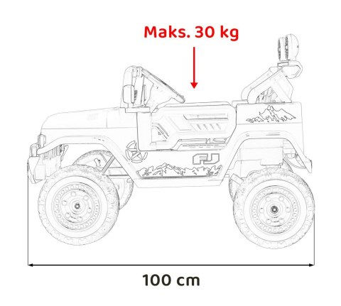 Toyota FJ Cruiser dla dzieci Czarny Liście + Pilot + Napęd 4x4 + Audio LED + EVA + Wolny Start Toyota FJ Cruiser dla dzieci Czarny Liście + Pilot + Napęd 4x4 + Audio LED + EVA + Wolny Start