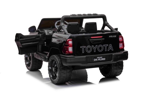 Toyota Hilux na akumulator dla dzieci Czarny + Napęd 4x4 + Pilot + 2 bagażniki + Radio MP3 + LED Toyota Hilux na akumulator dla dzieci Czarny + Napęd 4x4 + Pilot + 2 bagażniki + Radio MP3 + LED