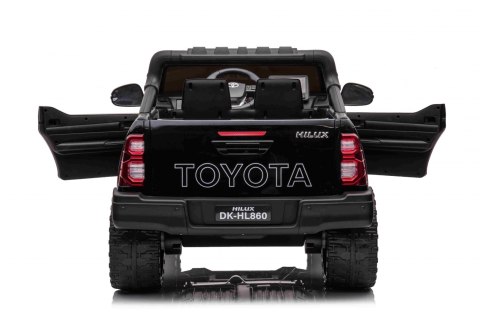 Toyota Hilux na akumulator dla dzieci Czarny + Napęd 4x4 + Pilot + 2 bagażniki + Radio MP3 + LED Toyota Hilux na akumulator dla dzieci Czarny + Napęd 4x4 + Pilot + 2 bagażniki + Radio MP3 + LED