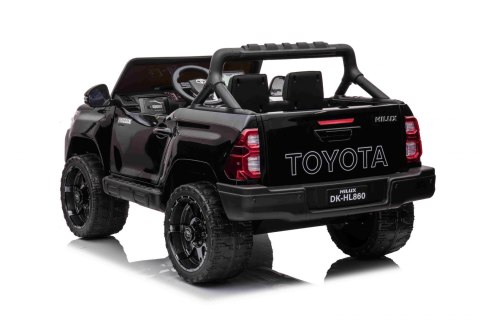 Toyota Hilux na akumulator dla dzieci Czarny + Napęd 4x4 + Pilot + 2 bagażniki + Radio MP3 + LED Toyota Hilux na akumulator dla dzieci Czarny + Napęd 4x4 + Pilot + 2 bagażniki + Radio MP3 + LED