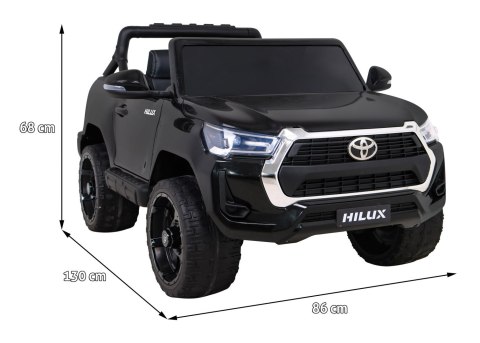 Toyota Hilux na akumulator dla dzieci Czarny + Napęd 4x4 + Pilot + 2 bagażniki + Radio MP3 + LED Toyota Hilux na akumulator dla dzieci Czarny + Napęd 4x4 + Pilot + 2 bagażniki + Radio MP3 + LED