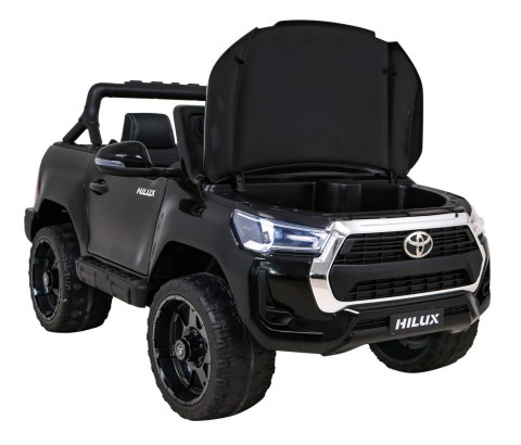 Toyota Hilux na akumulator dla dzieci Czarny + Napęd 4x4 + Pilot + 2 bagażniki + Radio MP3 + LED Toyota Hilux na akumulator dla dzieci Czarny + Napęd 4x4 + Pilot + 2 bagażniki + Radio MP3 + LED
