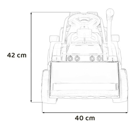 Traktor Spychacz G320 dla najmłodszych dzieci Czerwony + Ruchoma łyżka + Melodie + Klakson + Światła LED Traktor Spychacz G320 dla najmłodszych dzieci Czerwony + Ruchoma łyżka + Melodie + Klakson + Światła LED