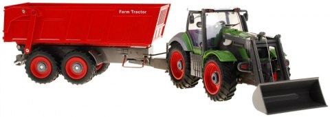 Traktor z koparką i przyczepą dla dzieci 3+ Zdalnie sterowany + Ruchome elementy Zielono-czerwony Traktor z koparką i przyczepą dla dzieci 3+ Zdalnie sterowany + Ruchome elementy Zielono-czerwony